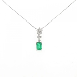 Dây chuyền ngọc lục bảo PT900/K18WG 0.55CT - Hàng hiệu Authentic