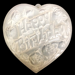 Khuôn rau câu sinh nhật Happy Birthday hoa hồng – Khuôn hình tim loại 20 cm - Mã số 1091 338206