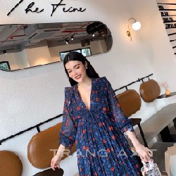 Đầm voan hoạ tiết hoa nhí 21131