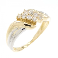 Nhẫn kim cương K18YG/PT900 0.15CT