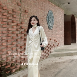 [New] Sơ mi lụa La Donna Design áo sơ mi tiểu thư sang chảnh Trắng 369263