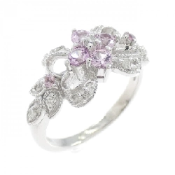 Nhẫn Sapphire Hoa K18WG - Hàng hiệu Chính hãng