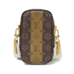 Túi đeo chéo Louis Vuitton Monogram Stripe (LV Squared) Double Phone Pouch M81005 - Hàng hiệu Chính hãng 802339