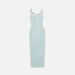 Đầm nữ bodycon midi màu pastel phối ren thắt dây vai phù hợp đi làm, dự tiệc 801049