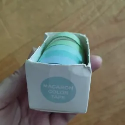 Băng dính washi màu pastel 5 chiếc - Macaron màu xanh ngọc, xanh lam, xanh lá 735875