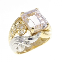 Nhẫn Kunzite K18YG/PT900 5.39CT - Hàng hiệu Chính hãng
