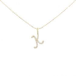 K18YG Chữ cái K Dây chuyền kim cương 0.08CT - Hàng hiệu Chính hãng