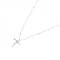 K18WG Dây chuyền kim cương chéo 0.05CT - Hàng hiệu Chính hãng 857079