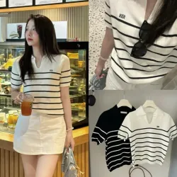 Áo len polo cổ V thêu LO.E.WE HÀNG QC 977527