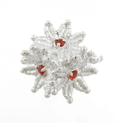 Nhẫn opal K18WG hoa 0.07CT 670570