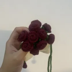 Túi rút len Handmade - hoa hồng đỏ 796323