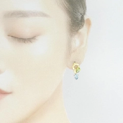 K18YG Đá màu Bông tai - Hàng hiệu Chính hãng 871090