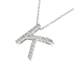 K18WG Chữ cái K Dây chuyền kim cương 0.15CT - Hàng hiệu Chính hãng 856239