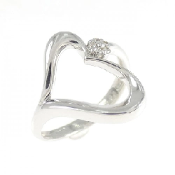 Nhẫn kim cương hình trái tim × hoa K10WG 0.03 - Hàng hiệu Authentic