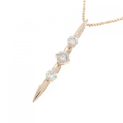 K18PG Dây chuyền kim cương ba viên 0.30CT - Hàng hiệu Chính hãng 860874