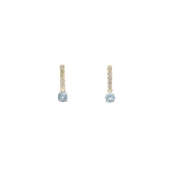 K18YG Blue Topaz Bông tai - Hàng hiệu Chính hãng