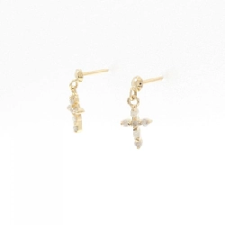 K18YG Bông tai kim cương hình chữ thập - Hàng hiệu Chính hãng 868872