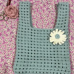 TÚI LEN SỢI MÓC TAY HOẠ TIẾT DỄ THƯƠNG - HANDMADE CROCHET BAG 763492