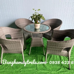 Bộ bàn ghế cafe mây nhựa giá rẻ 530930