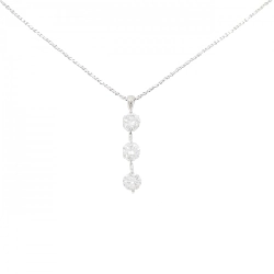 Dây chuyền kim cương ba viên PT900/PT850 0.80CT - Hàng hiệu Chính hãng