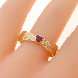 Nhẫn ruby K18YG hình trái tim 666519