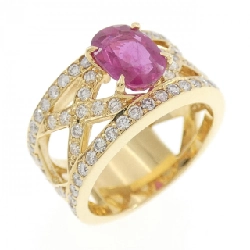 Nhẫn ruby K18YG 1.35CT - Hàng hiệu chính hãng