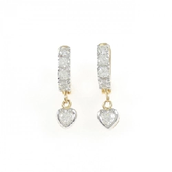 K18YG/K18WG Bông tai hình trái tim kim cương - Hàng hiệu Chính hãng