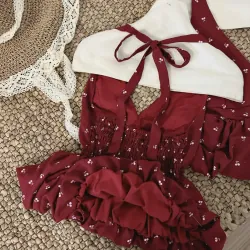 ÁO CỔ YẾM BUỘC NƠ SAU CHUN LƯNG DÁNG BÍ PHỒNG SIÊU XINH 1004384