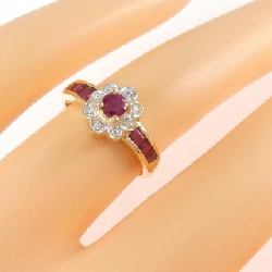 Nhẫn hoa ruby K18YG/K18WG - Hàng hiệu Authentic 848815