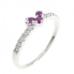 Nhẫn ruby hình trái tim K18WG 0.10CT