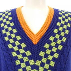 Louis Vuitton LOUIS VUITTON Damier Jacquard V-neck HKN61WZRS Áo len - Hàng hiệu Chính hãng 896093