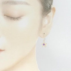 K18YG Hoa Amethyst Bông Tai - Hàng hiệu Chính hãng 868810