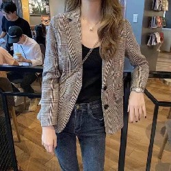 Áo blazer dạ kẻ tỷ năm không lỗi mode 49441