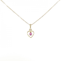 Dây chuyền ruby hình trái tim 18KTYG/750YG - Hàng hiệu Authentic