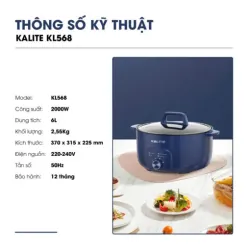 Nồi lẩu KALITE KL568 đa năng dung tích 6L 577567