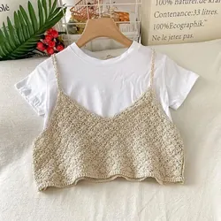 3c Áo Len Đan Croptop 2 Dây Tanktop  592830