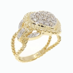 Nhẫn kim cương hình trái tim Pavé K18YG/K18WG 0.35CT - Hàng hiệu Chính hãng