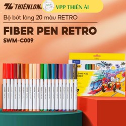 Bút lông màu Fiber Pen 20 màu Retro Thiên Long Colokit rửa được SWM-C009