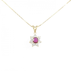 K18YG Dây chuyền Ruby 0.43CT - Hàng hiệu Chính hãng