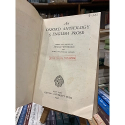 AN OXFORD ANTHOLOGY OF ENGLISH PROSE - Arnold Whitridge, John Wendell Dodds 264869