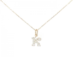 K18PG Chữ cái K Dây chuyền kim cương 0.11CT - Hàng hiệu Chính hãng