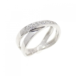 Nhẫn ngón út kim cương K18WG 0.05CT - Hàng hiệu Authentic