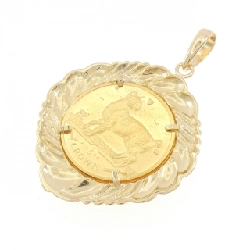 K18YG(枠) Đồng xu mặt dây chuyền - Hàng hiệu Authentic 865421