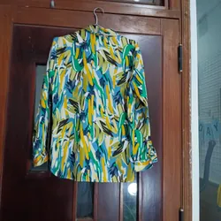 Áo sơ mi vải lụa hoa văn 693455