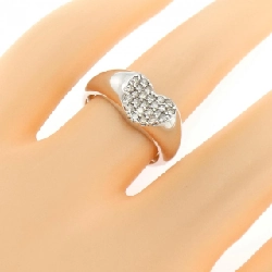 Nhẫn kim cương pavé hình trái tim K18WG 0.30CT 666381
