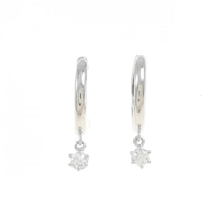 K18WG Solitaire Bông tai Kim cương 0.20CT - Hàng hiệu Chính hãng