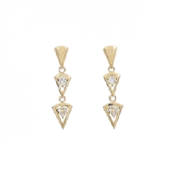 K18YG Bông tai kim cương 0.14CT - Hàng hiệu Chính hãng