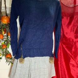 Áo len nữ free size màu xanh
