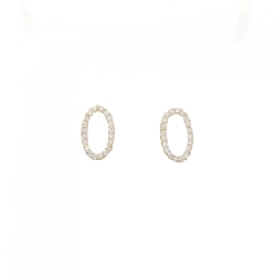 K18YG Bông tai kim cương 0.20CT - Hàng hiệu Chính hãng