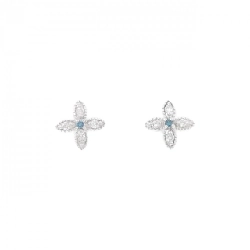 Bông tai kim cương hoa K18WG 0.1CT - Hàng hiệu Chính hãng